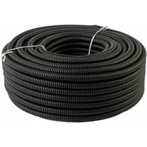 XP Audio 50' Feet 1/4" Black Split Loom Wire Flexible Tubing Wire Cover for Various Automotive, Home, Marine, Industrial Wiring Applications, Etc.