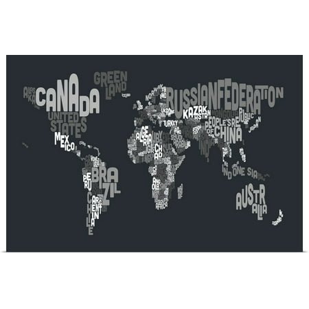 Great BIG Canvas | Rolled Michael Tompsett Poster Print entitled World Map made up of country (Best Made Up Country Names)
