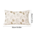 thumbnail image 3 of WDOBM 19.6x11.8 Inch White Fall Puffy Throw Pillow With Insert - Gold Maple Leaf Print Fuzzy Cushion - Autumn Winter Decor For Sofa Couch Bedroom Home, 3 of 6
