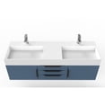 thumbnail image 5 of Amazon 60" Blue Wood Floating Vanity with White Top and Black Trim, 5 of 10