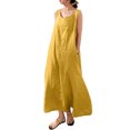thumbnail image 3 of ORQ Women Simple Solid Pocket Round Neck Sleeveless Long Dress, 3 of 6