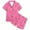 Hot Pink, variant on LIUJUNSHOP Little Girls Satin Pajama Set Elegant Christmas Loungewear Two Piece Outfit with Short Sleeves and Button Down Top for Cozy Comfort Black 10-11 Years