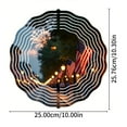thumbnail image 5 of Vibrant Metal Hanging Wind Spinners with Concentric Wave Patterns - Perfect Wind Chimes for Festive Yard and Garden Decor, 5 of 6