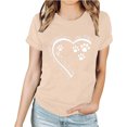 thumbnail image 2 of Meichang T-Shirts de la Saint-Valentin pour Femmes Hauts Mignons Imprimé Cœur Vacances Col Rond Hauts Décontractés Manches Courtes Cadeaux T-Shirts Blouses Liquidation de Printemps, 2 of 3