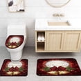 thumbnail image 4 of FMSHPON Christmas 4 Piece Bathroom Set Shower Curtain Bath Rug Contour Mat and Toilet Lid Cover, 4 of 8