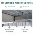 thumbnail image 4 of 6x8FT Outdoor Metal Storage Shed, Galvanized Steel Garden Shed with Lockable Doors & Free Light Panel, Carbon Black, 4 of 8