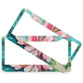 thumbnail image 2 of 2 Pack Green And Blue Flower Painting License Plate Frames Oil Painting Blue Pink Spring Summer Floral Car Accessories Aluminum 2 Round Holes for Women, 2 of 6