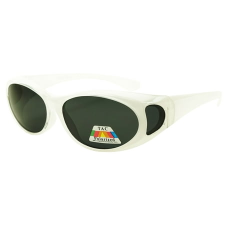 SunglassUP Medium Round Polarized Anti Glare Driving Wearover Sunglasses That Fit Over Prescription Glasses 60mm