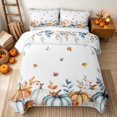 thumbnail image 2 of Erosebridal Hippie Watercolor Pumpkin Twin Quilt Set, Thanksgiving Autumn Foliage Twin Coverlet Set for Boys Girls, Orange Sage White, 2pcs 1 Bedspread and 1 Pillowcase, 2 of 7