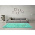 thumbnail image 3 of Ahgly Company Machine Washable Indoor Rectangle Medallion Turquoise Blue Traditional Area Rugs, 6' x 9', 3 of 4