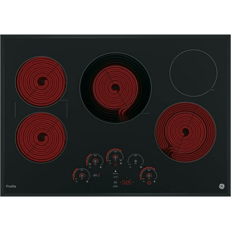 GE Profile - 30" Built-In Electric Cooktop - Black on black