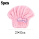 thumbnail image 2 of Paquete de 5 toallas de secado de cabello de microfibra con lazo, gorro de baño de princesa con turbante absorbente para mujer, 2 of 5