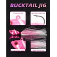 thumbnail image 3 of BLUEWING 2pcs Bucktail Jig Lure with High Carbon Steel Hook 2oz Lead Head Jig Hair Jig Saltwater Freshwater Lures Fluke Lure for Bluefish, Bass Fishing, 3 of 8