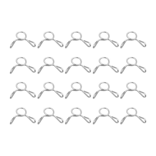 Unique Bargains Clips de Tuyau de Conduite de Carburant, 20 Pack 4mm 304 Brides de Ressort de Tube de Fil Unique en Acier Inoxydable (Argent)