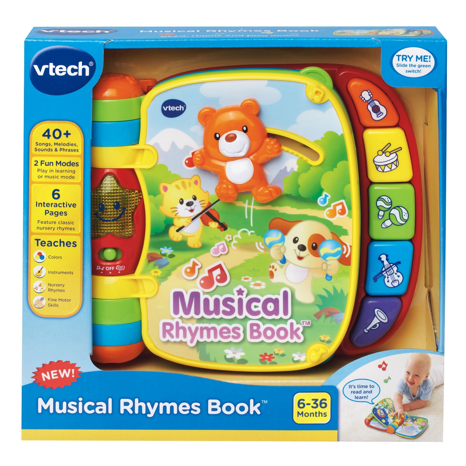 VTech 80166700 Musical Rhymes Educational Book for Babies for sale online 