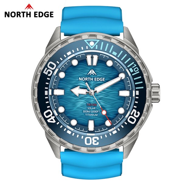 Men's Titanium Quartz Watch Solar Charging Waterproof Timer Night Light Sports Fashion Watch with Mineral Strengthened Glass