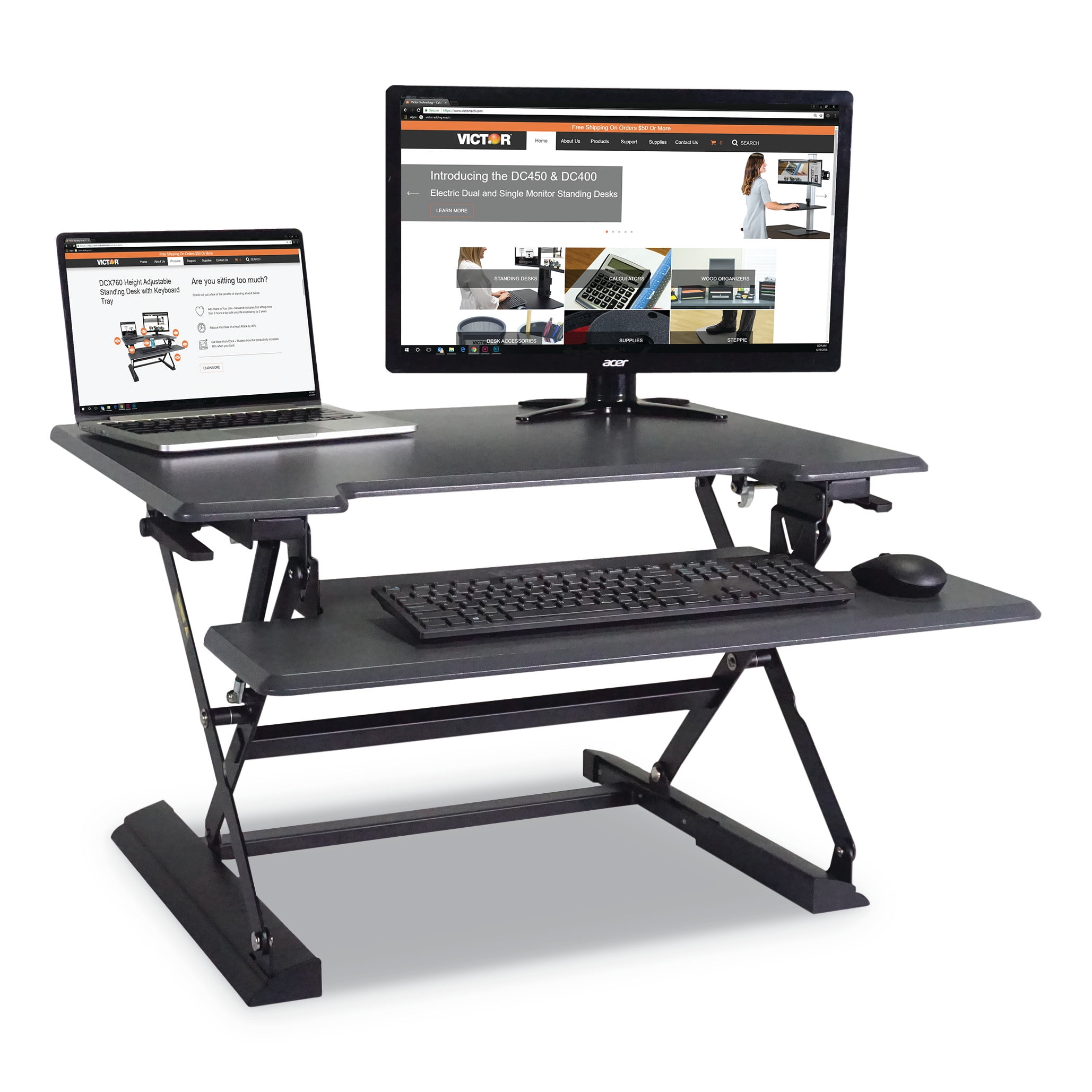 Victor High Rise Height Adjustable Standing Desk With Keyboard Tray victor-high-rise-height-adjustable-standing-desk-with-keyboard-tray