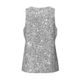 thumbnail image 5 of Easygdp GlitterSilver Men's Tank Top, Sleeveless Muscle T Shirts, Breathable, Quick-Dry, Loose for Gym, Running, Fitness - 3X-Large, 5 of 9