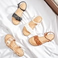 thumbnail image 6 of Women's Flat Slide Sandals Adjustable Ankle Strap Cross-strap Summer., 6 of 7