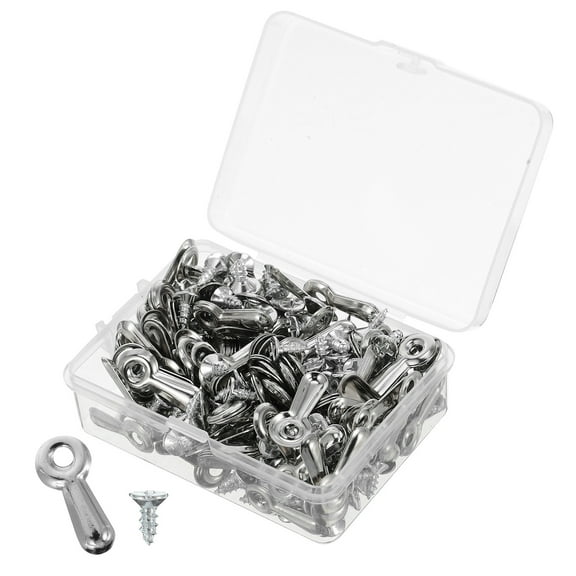 PENIKOKO 160pcs Picture Frame Back Fasteners Silver Metal for Protecting Backboard in Office Use