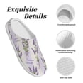 thumbnail image 5 of Daiia Lavender Flowers Print Women’s Fuzzy Slippers Memory Foam Lightweight House Shoes Cozy Loafer Flannel House Shoes-46/47, 5 of 7