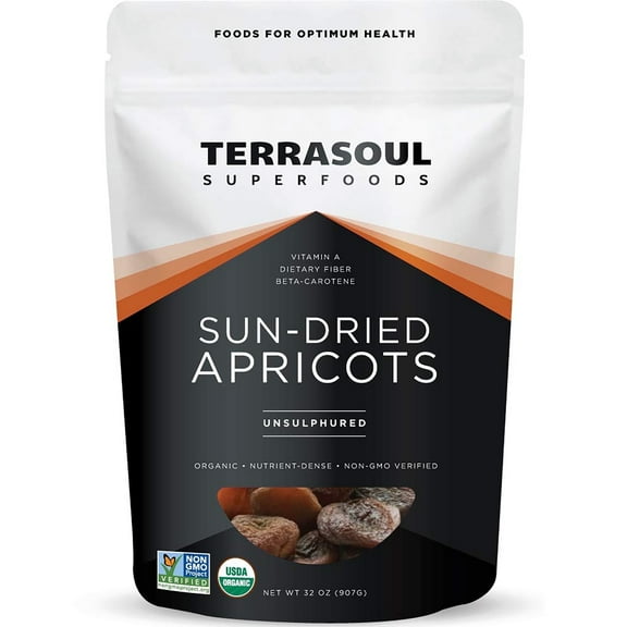 Terrasoul Superfoods Organic Apricots, 2 Lbs - Sun-dried | Unsulphured | Fiber
