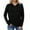 Black, variant on Women's Quarter-Button Front Hoodie with Side Pockets, Soft Plus Size Pullover for Casual Comfort, Relaxed Fit Sweatshirt Black