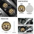 thumbnail image 4 of Renewold Hippie Flower Orange Pink Car Seat Cover 11 Pieces Full Set with Auto Steering Wheel Cover Car Coasters Shift Knob Handbrake Protector Auto Headrest Cover Auto Accessories Universal Fits, 4 of 7