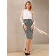 thumbnail image 2 of DARING DIVA Women's Tweed Pencil High Waisted Bodycon Midi Skirts L Black, 2 of 7