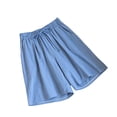 thumbnail image 6 of QSXADF Women Pajama Shorts Sleep Bottoms Solid Shorts Color Elastic Waist with Pockets Breathable For Women Home Sleepwear Ladies Loungewear, 6 of 6