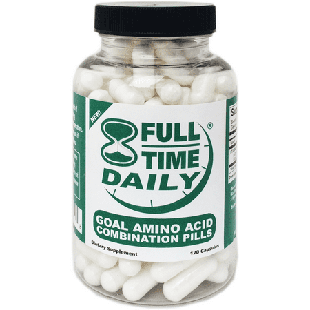 Full-Time Daily - GOAL Amino Acids Combination Pills 120 Capsules for Women and Men - Best L-Glycine L-Ornithine L-Arginine L-Lysine Complex Blend - Premium Anti Aging Formula - Top NO (Best Amino Acids On The Market)