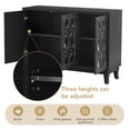 thumbnail image 5 of EUROCO 47.2'' Sideboard Storage Buffet Cabinet, Mirrored Buffet Cabinet with 3 Doors and Silver Handle for Living Room, Hallway, Dining Room, Black, 5 of 8