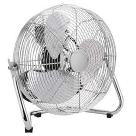 Floor Fan, 12 in., Black, Gray & Silver