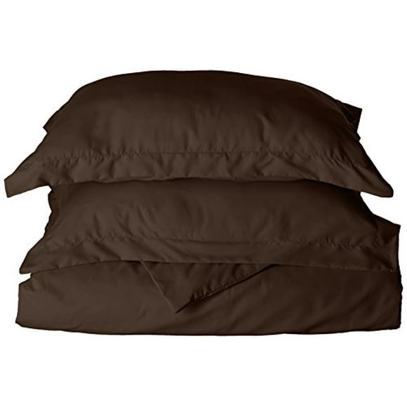 Celine Ensemble de Couette 3 Pcs Résistant aux Plis et à la Décoloration - Protège et Couvre Votre Couette/insert de Couette, Série 1500 Luxueux 100 % Hypoallergénique - Doux comme de la Soie, Très Grand/Cali Très Grand, Marron Chocolat