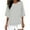 White E, variant on Bovxnpu 3/4 Length Sleeve Womens Tops, Cotton Casual Tunic Tops for Women Loose Dressy, Women's Solid Color Crew Neck Shirt 3/4 Sleeve Casual Top XXXL