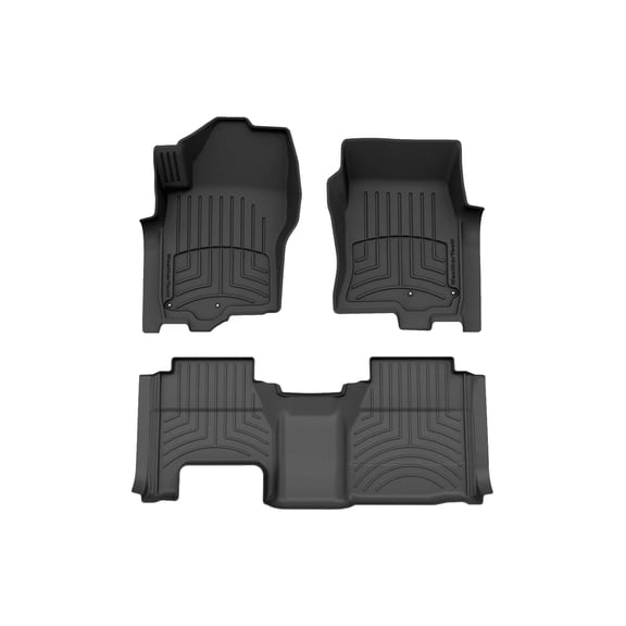 WeatherTech FloorLiner HP Custom Fit Floor Mats compatible with 2022-2025 Nissan Frontier - 1st & 2nd Row, Black