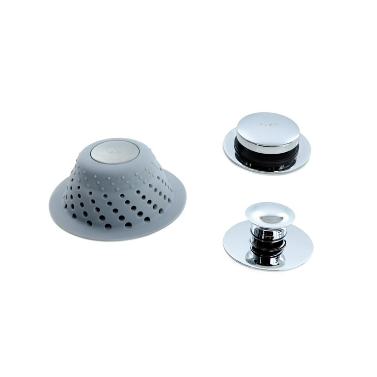 SlipX Solutions Dome Drain Protector, Hair Catcher (Silicone and Stainless  Steel) Gray 
