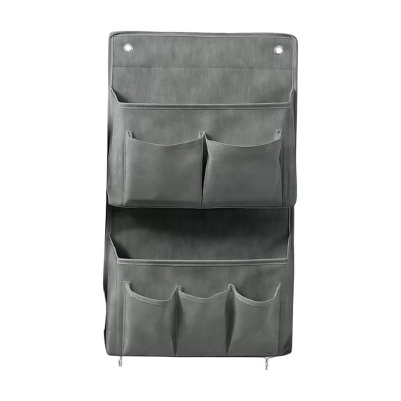 Wall Hanging Storage Bag,Multi-Pocket Canvas Wall Organizer for Over The Door | Bedroom Closet Tidying | Bathroom Bathing Tool Storage | Household Small Item Sorting for Kitchen,Gray