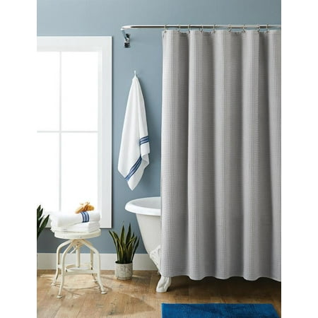 Better Homes & Gardens Waffle Weave Fabric Shower Curtain 72" x 72"