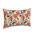 thumbnail image 2 of Binfone Roosters And Peonies Flowers Standard Size Pillowcase, Long Staple Pure Cotton Envelope Closure Pillow Cover (Pillow core not included),14"x20", 2 of 7