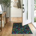 thumbnail image 2 of ODIKA 2'x3' Washable Throw Rug Retro 80S Interlocking Abstract Shapes Squiggle Funky Memphis Refined Structured for Hallway, Study Room, Non-Slip Low Profile, Flatwoven, 2 of 7