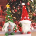thumbnail image 5 of 2 piezas de decoración navideña, muñeco enano sin rostro, árbol de pie, hombre del bosque, accesorios de exhibición de ventana, 5 of 5