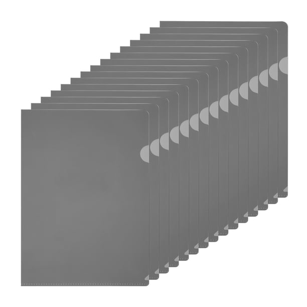 Carpetas de Plástico A5, Paquete de 15 Carpetas Transparentes en Forma de L, Fundas para Documentos, 6.3x8.8in, Naranja