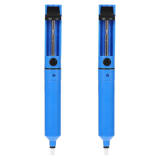 2Pcs Durable Solder Sucker Desoldering Vacuum Pump Solder Removal Tool (Blue)