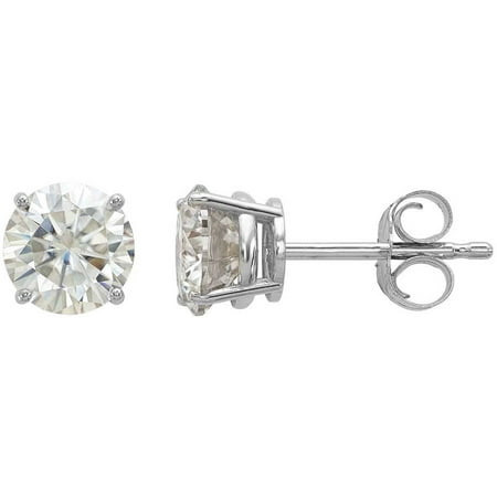 Endless Light Lab-Created Moissanite 14kt White Gold 5.5mm Round Post Earrings