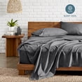 thumbnail image 4 of Bare Home Premium 1800 Collection 5-Piece Bed Sheet Set, Split California King, Heathered Gray, 4 of 10