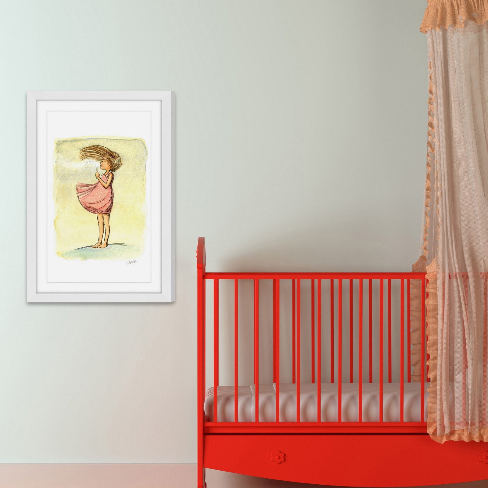 "Make A Wish" Framed Painting Art Print, 20" x 1.5"