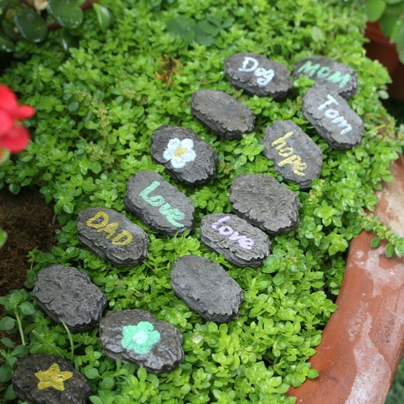 EGNMCR Home Decor, Room Decor, Wall Decor Resin Paving Stone Horticultural Potted Stone Succulent Paving Stone Courtyard Landscaping Stone 20pcs some stone