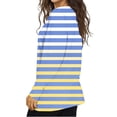 thumbnail image 6 of Women's Slim Fit V Neck Long Sleeve Top Shirts Blouses Striped Pattern Casual Daily Wear Business Office Work Fashion Essential Gift for Women | CSEONE,Navy XL, 6 of 9