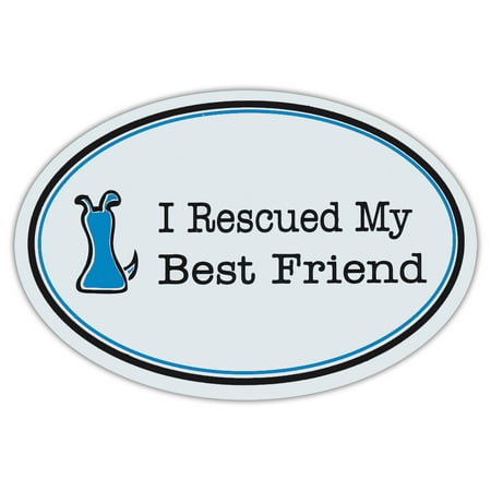 Oval Shaped Pet Magnets: I Rescued My Best Friend (Blue) | Cars,